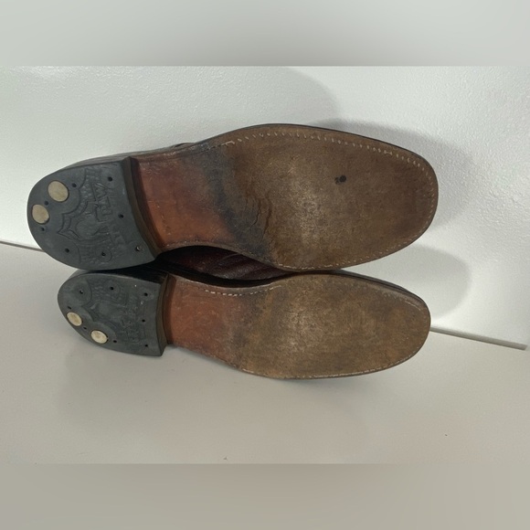 Loake Mens Size 9 (uk 8.5) Brown Exotic Leather Derby Dress Shoes England - Picture 6 of 14